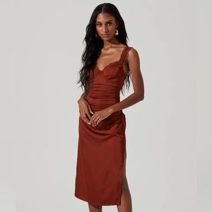 Rust bustier dress ASTR